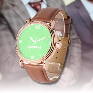 Name Girl Boys Women Men   Neon Mint Stilvoll Armbanduhr