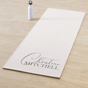 Name Girly Schrift Weiß Yogamatte