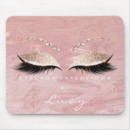 Name Glitzer Makeup Beauty Studio Lash Pink Marmor Mousepad