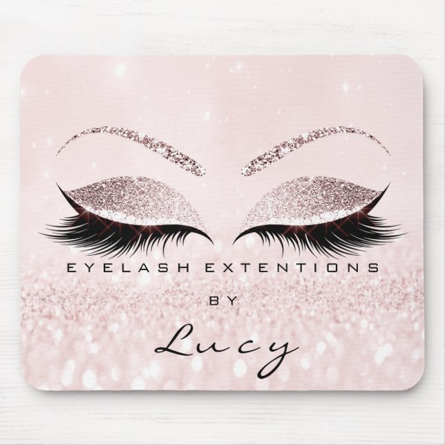Name Glitzer Makeup Beauty Studio Lash Pink Rose Mousepad (Vorne)