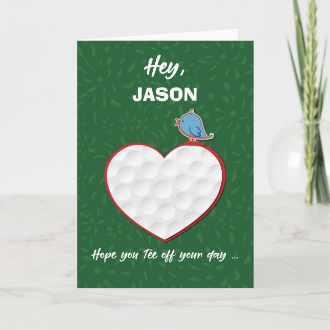 Name-Golf trägt Herzvalentine-Jugendlichen zur Karte (Vorderseite)