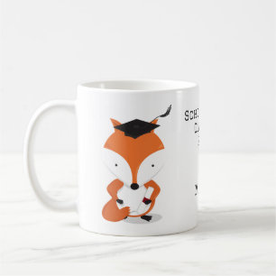 Name Grad Cap Fox Abschluss Kaffeetasse