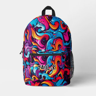 Name Graffiti Design Boy oder Girl School hinzufüg Bedruckter Rucksack