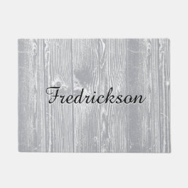 Name-graues hölzernes Muster Fußmatte