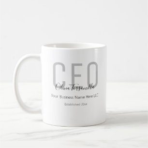Name Grey Black CEO Coffee Tasse