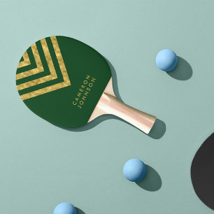 Name Grün und Imitate Gold Zickzack hinzufügen Tischtennis Schläger
