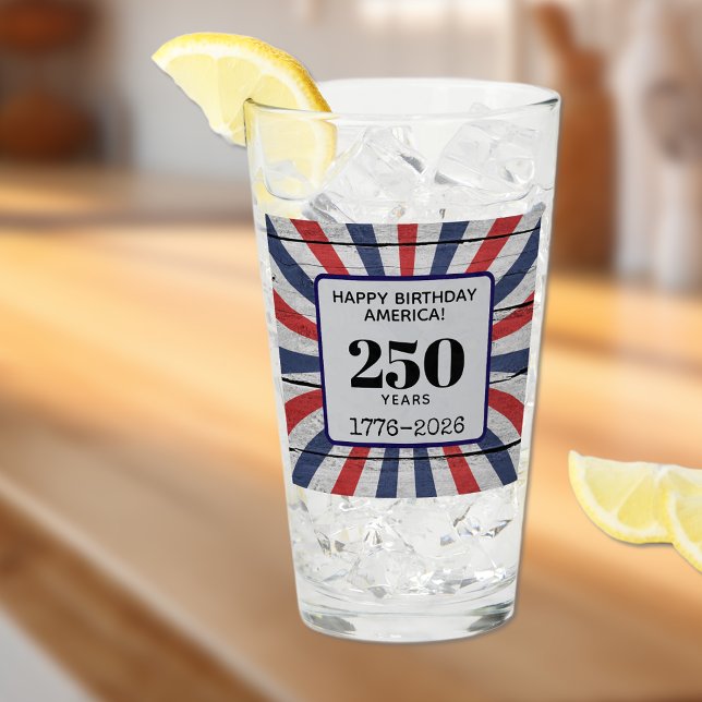 Name || Happy Birthday America Starburst Pint Glas (Von Creator hochgeladen)