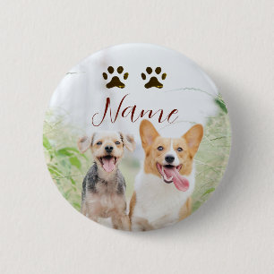 Name Haustier Hund Katze Pfote einfach Foto minima Button