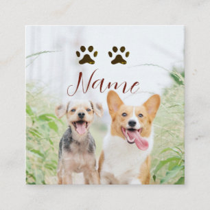 Name Haustier Hund Katze Pfote einfach Foto minima Quadratische Visitenkarte