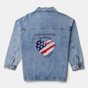 Name    Herz der amerikanischen Flagge zum 250. Ge Jeansjacke
