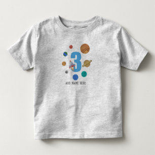 NAME hinzufügen - 3rd Birthday Solar System Planet Kleinkind T-shirt