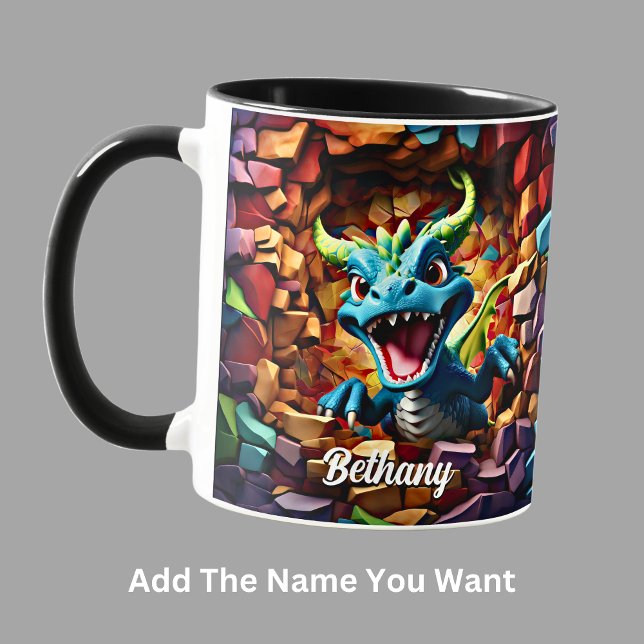 Name hinzufügen, Aqua Blue Baby Dragon durchbreche Tasse (Von Creator hochgeladen)