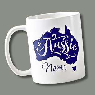 Name hinzufügen - Aussie auf Australien Karte Kaffeetasse