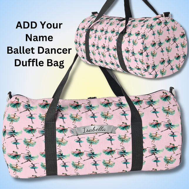 Name hinzufügen: Ballerinas auf Rosa Duffle Bag (Von Creator hochgeladen)