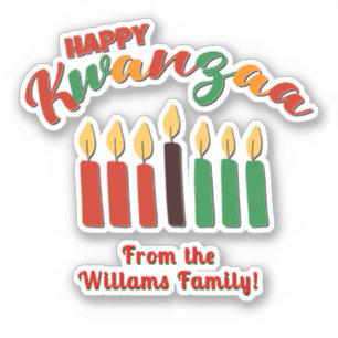 Name hinzufügen, glücklich Kwanzaa Red Black Green Aufkleber