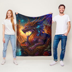 Name hinzufügen, Goldener Roter und blauer Iridesz Fleecedecke