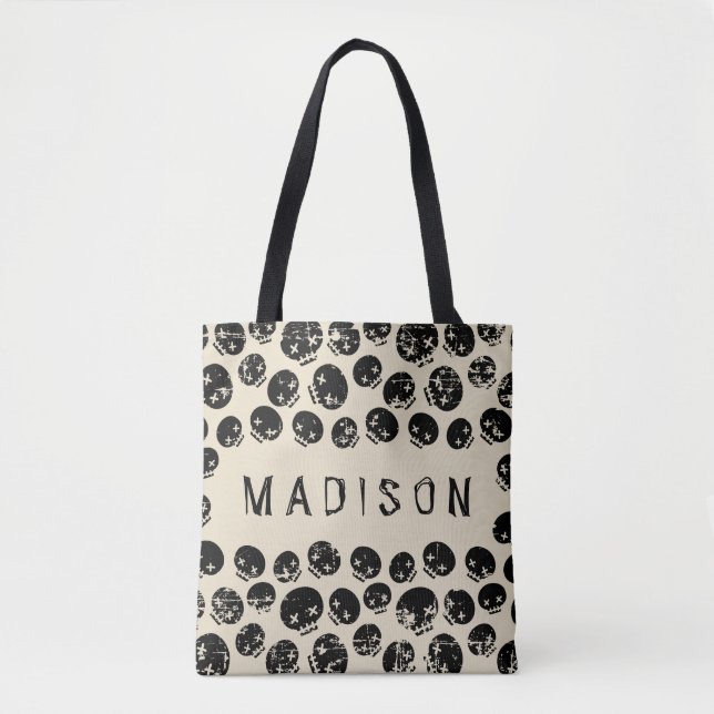 Name hinzufügen | Grunge Skeleton Tasche (Vorderseite)