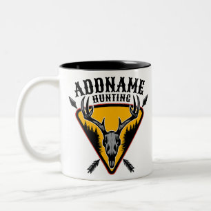 NAME HINZUFÜGEN Jäger-Elch-Schädel Große Geweihe H Zweifarbige Tasse