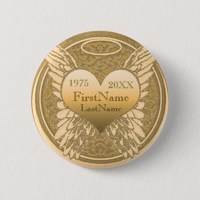 Name hinzufügen | Memorial | Angel Heart Button (Vorderseite)