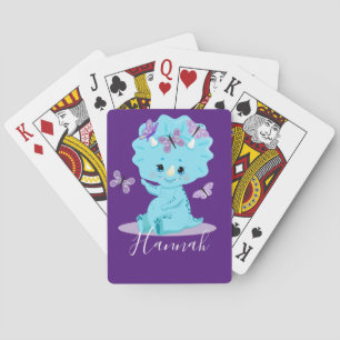NAME HINZUFÜGEN Schmetterlinge und Baby Dinosaur Spielkarten