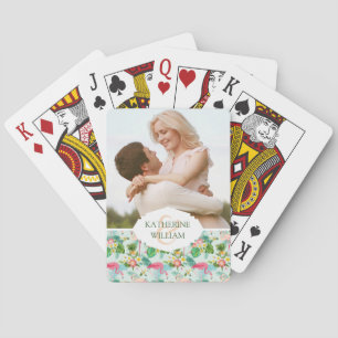 Name hinzufügen   Tropische Blume und Vögel Spielkarten