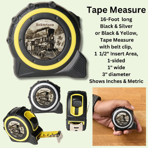 Name hinzufügen: Vintager Dampfzug-Motor Maßband