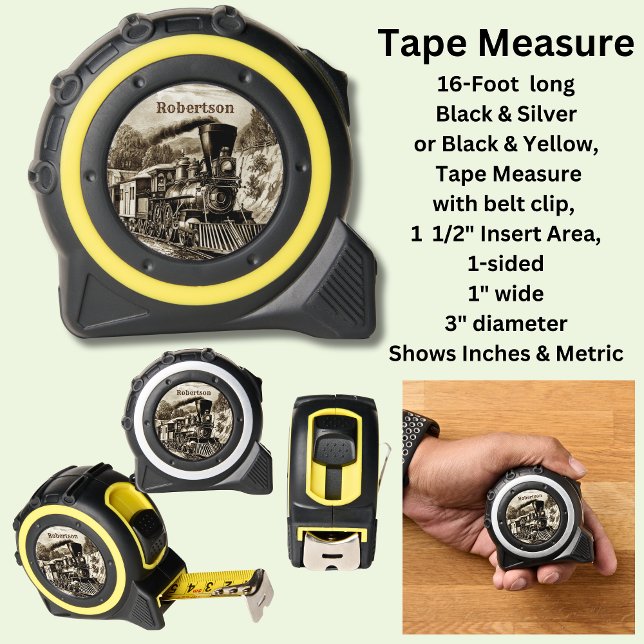 Name hinzufügen: Vintager Dampfzug-Motor Maßband (Von Creator hochgeladen)