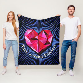 Name Hinzufügen von Text, rot, geometrischer Herz- Fleecedecke