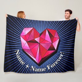 Name Hinzufügen von Text, rot, geometrischer Herz- Fleecedecke