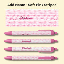 Name hinzufügen, weich rosa Abstrakte Streifen Kugelschreiber