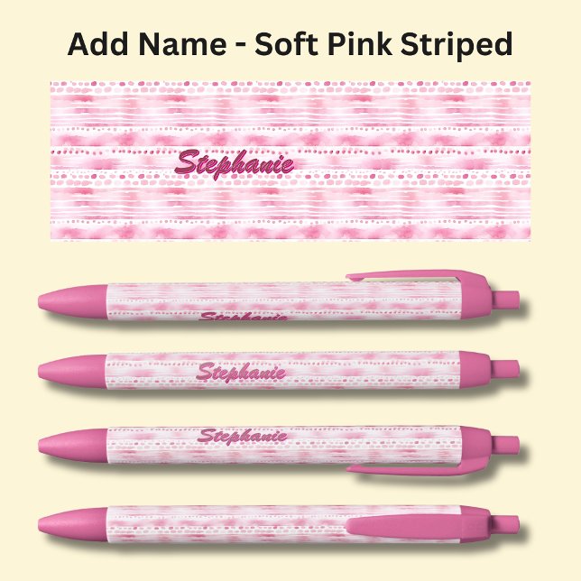 Name hinzufügen, weich rosa Abstrakte Streifen Kugelschreiber (Von Creator hochgeladen)