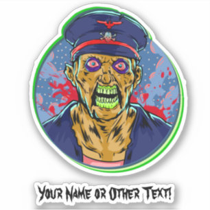 Name hinzufügen, wütender Piratenkapitän Halloween Aufkleber