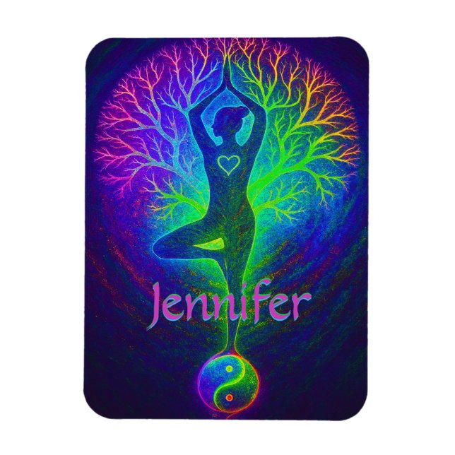 Name hinzufügen | Yoga Tree Magnet (Vertikal)
