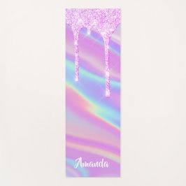 Name Holographic Pink Tropfens Unicorn Pastels Yogamatte