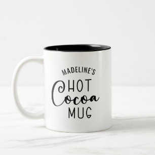 Name Hot Cocoa Script Zwei-Tone-Kaffee-Tasse Zweifarbige Tasse