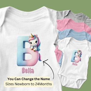 Name Hübsch rosa Niedlicher Buchstabe B Einfärbung Baby Strampler