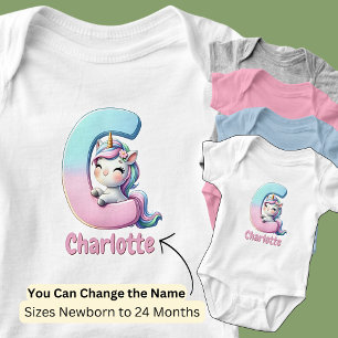 Name Hübsch rosa Niedlicher Buchstabe C Einfärbung Baby Strampler