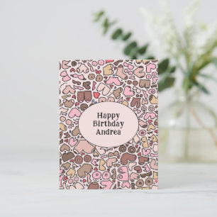 Name Humor neutral Brust-Muster Postkarte