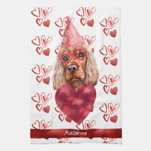 Name Hund Lover Valentine Geschenk Cocker Spaniel Geschirrtuch