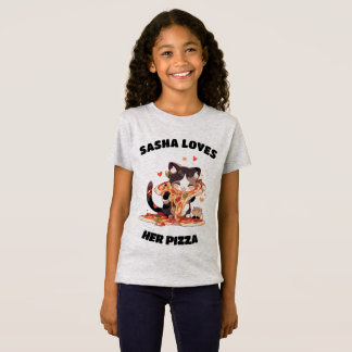 Name Ihres Kindes... Lieben Pizza Niedlich Cat T-Shirt