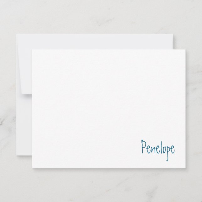 Name in Ecke Minimalistisch Personalisiert Mitteilungskarte (Vorderseite)