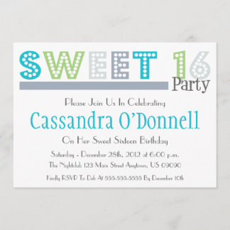 Name in Lights Sweet 16 Party Einladungen (grau)