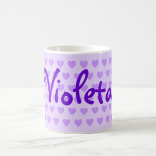 Name in Lila Kaffeetasse