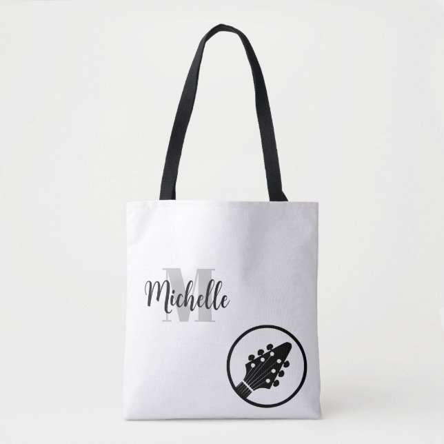 Name, Initial & Black Dreifach Musiktasche Tasche (Vorderseite)