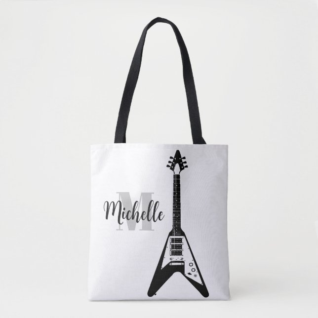 Name, Initial & Black Dreifach Musiktasche Tasche (Vorderseite)