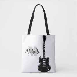 Name, Initial & Black Dreifach Musiktasche Tasche