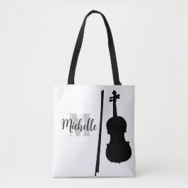 Name, Initial & Black Dreifach Musiktasche Tasche