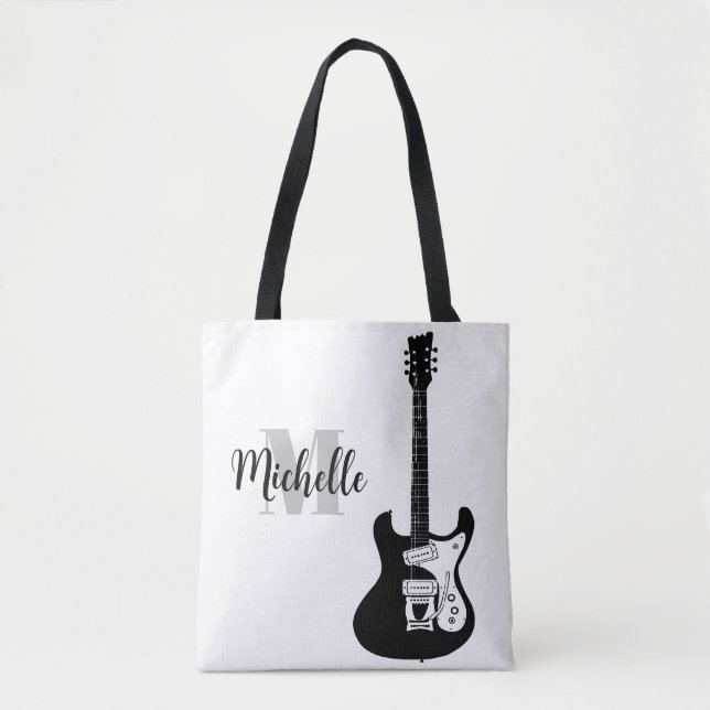 Name, Initial & Black Dreifach Musiktasche Tasche (Vorderseite)