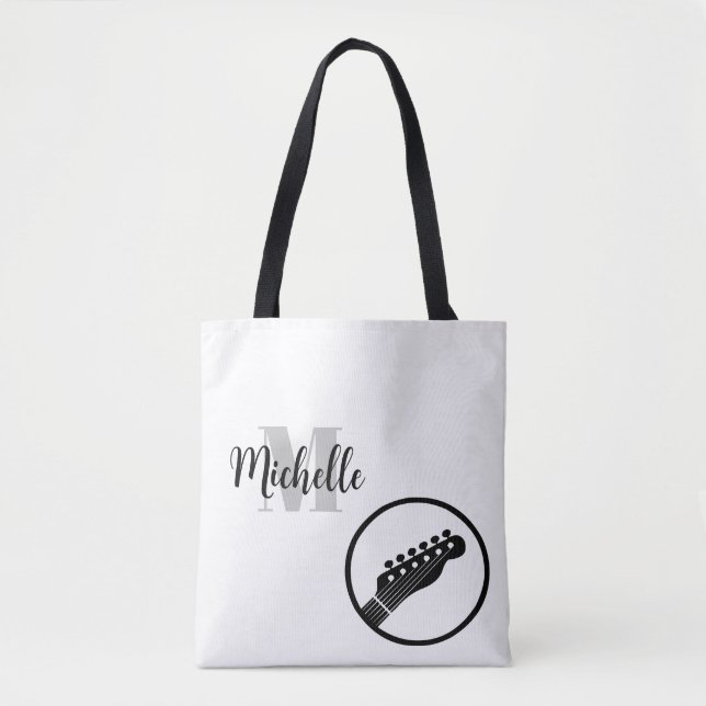 Name, Initial & Black Dreifach Musiktasche Tasche (Vorderseite)
