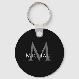 Name Initial Schwarz Personalisiertes Geschenk für Schlüsselanhänger